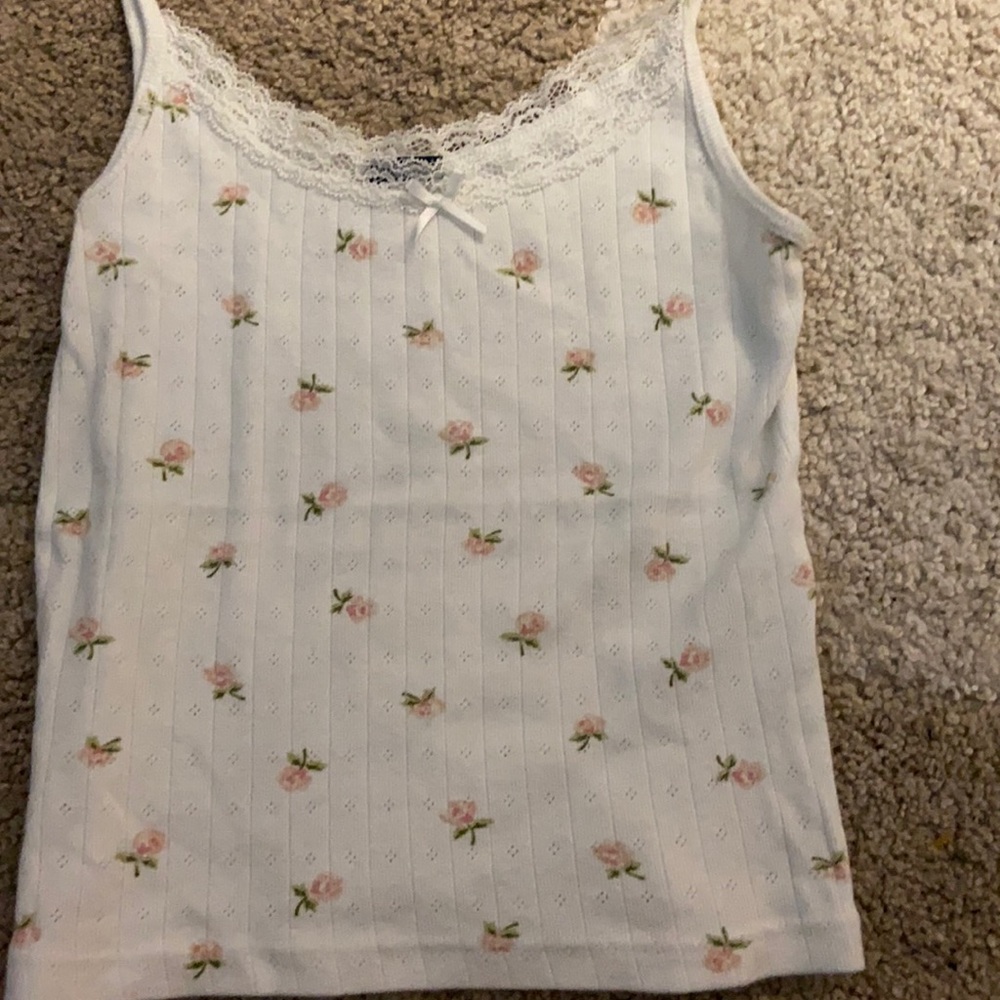brandy melville floral tank top